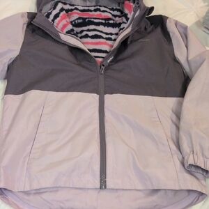 Eddie Bauer Kids Gray and Pink Raincoat